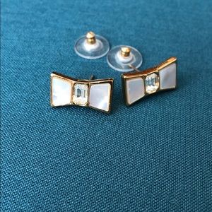 kate spade mother of pearl bow studs